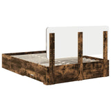 Bed Frame with Drawer Smoked Oak 150 x 200 cm Engineered Wood 3412771