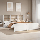 Bookcase Bed without Mattress White 180x200 cm Super King Solid Wood Pine 3322478