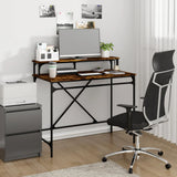 Desk Smoked Oak 100x50x90 cm Engineered Wood and Iron 826701
