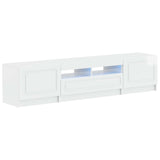 5 Piece LED TV Cabinet High Gloss White Engineered Wood 3417006