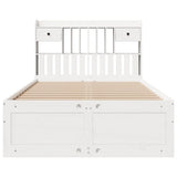 Bookcase Bed without Mattress White 135x190 cm Double Solid Wood Pine 3308976