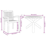 Garden Dining Set 3 pcs Brown Solid Acacia wood 3255792