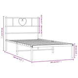 Metal Bed Frame without Mattress with Headboard Black 100x190cm 355457