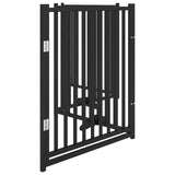 Dog Gate with Door Foldable 4 Panels Black 320 cm Solid Wood Fir 352291
