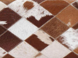 Bench 60 x 30 x 45 cm Real Leather Brown Patchwork 42042108