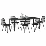 Garden Dining Set 7 pcs Black Powder-Coated Steel 3379203