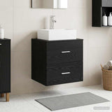 Wall-Mounted Sink Vanity Black Oak 49.5 x 41 x 62.5 cm 890279