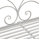 Garden Bench with Cushion White 104 x 54 x 93cm Steel 42008120