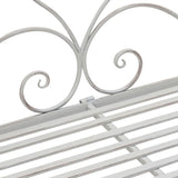 Garden Bench with Cushion White 104 x 54 x 93cm Steel 42008120