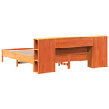 Bookcase Bed without Mattress Wax Brown 200x200 cm Solid Wood Pine 3322821