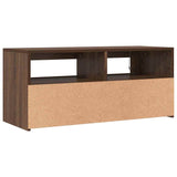 TV Cabinet with LED Lights Brown Oak 90x35x40 cm 822723