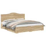 Bed Frame with Drawer Sonoma Oak 180 x 200 cm Engineered Wood 3413571