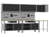 Work Cabinet Set with Drawer with Shelf 10 pcs Black and Grey 3321518