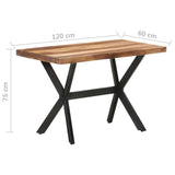 321545 Dining Table 120x60x75 cm Solid Wood with Honey Finish