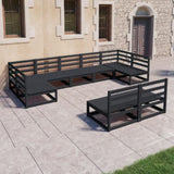 ZNTS 9 Piece Garden Lounge Set Solid Pinewood 3076163