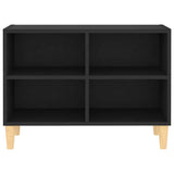 TV Cabinet with Solid Wood Legs Black 69.5x30x50 cm 805924