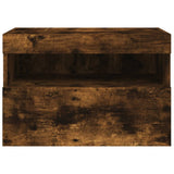 TV Wall Cabinet with LED Lights Smoked Oak 60x30x40 cm 837191