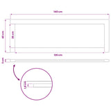 Rectangular Table Top 140 x 40 x 3.5 cm Rectangular Natural 938219