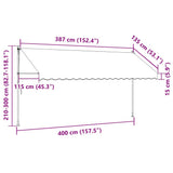 143698 Manual Retractable Awning 400 cm Cream