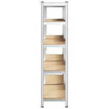 5-Layer Heavy-duty Shelves 2 pcs Silver Steel&Engineered Wood 3307596