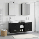 Bathroom Furniture Set 5 pcs Black Oak 3406752