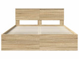 Bed Frame with Headboard Sonoma 120 x 190 cm Solid Pine Wood 3410629