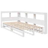 Bookcase Bed without Mattress White 90x190cm Solid Wood Pine 3324521