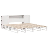 Bookcase Bed without Mattress White 200x200 cm Solid Wood 3323888