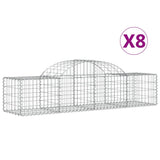 Arched Gabion Baskets 8 pcs 200x50x40/60 cm Galvanised Iron 3146263