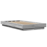 Bed Frame with LED Lights without Mattress Grey Sonoma 90x200cm 3281124