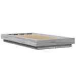 ZNTS Bed Frame with LED Lights without Mattress Grey Sonoma 90x200cm 3281124