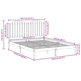 Extra Long Bed Frame without Mattress 140x210 cm Solid Wood 3309215