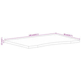 Desk Top with Curve 140x50x2.5 cm Solid Wood Rough Mango 370212