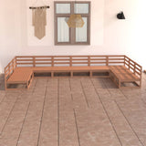 10 Piece Garden Lounge Set Solid Pinewood 3076152