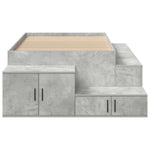 Storage Bed Frame with Drawer Concrete Grey 244 x 127 x 53.5 cm 3335560
