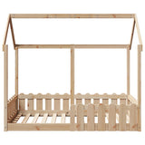 Kids' House Bed Frame without Mattress 80x160 cm Solid Wood Pine 850695