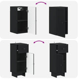 3 Piece Bathroom Cabinet Set EDE Black Engineered Wood 3417739