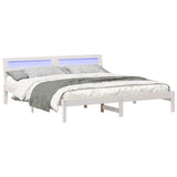 Bed Frame with Headboard White 180 x 200 cm Solid Pine Wood 872768