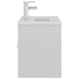 Sink Cabinet with Built-in Basin High Gloss White Engineered Wood 3071294