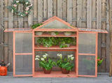 Garden Cold Frame Polycarbonate Greenhouse with Adjustable Shelves, Double Doors, Openable Top T3398P548539