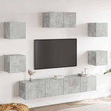 7 Piece TV Cabinet Set Concrete Grey Engineered Wood 3114505