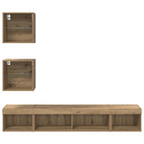 TV Wall Units with LED 5 pcs Artisan Oak Engineered Wood 3402960