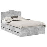 Bed Frame with Drawer Concrete Grey 120 x 190 cm Engineer Wood 3413439