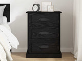 Bedside Cabinet Black Oak 39 x 39 x 67.5 cm Engineered Wood 881342