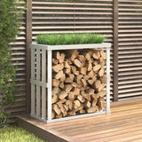 Outdoor Log Holder White 108x52x106 cm Solid Wood Pine 822627