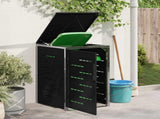 Wheelie Bin Storage Black 77.5 x 69 x 112.5 cm Stainless Steel 42028994