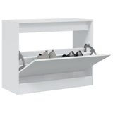 Shoe Cabinet White 80x34x63 cm Engineered Wood 839959