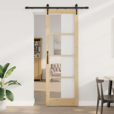 Sliding Door Manual ORKDAL Brown 78 x 232 cm Wood and metal 3332443