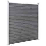 WPC Fence Set 9 Square 1 Slanted 1657x186 cm Grey 3053241