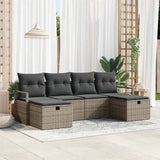 Sofa Set with Cushion with Storage 6 pcs Grey Poly Rattan 3359218